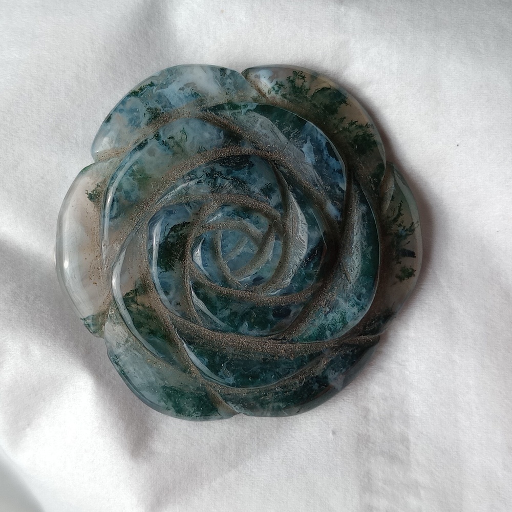 Moss Agate Flower Pendant - Picture 4 of 4